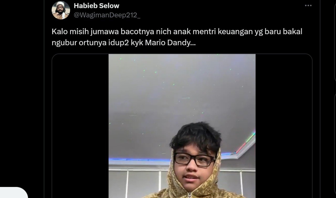 Capture video anak Menkeu ungkap ciri-ciri orang miskin sambil pamer kartu BCA Prioritas.