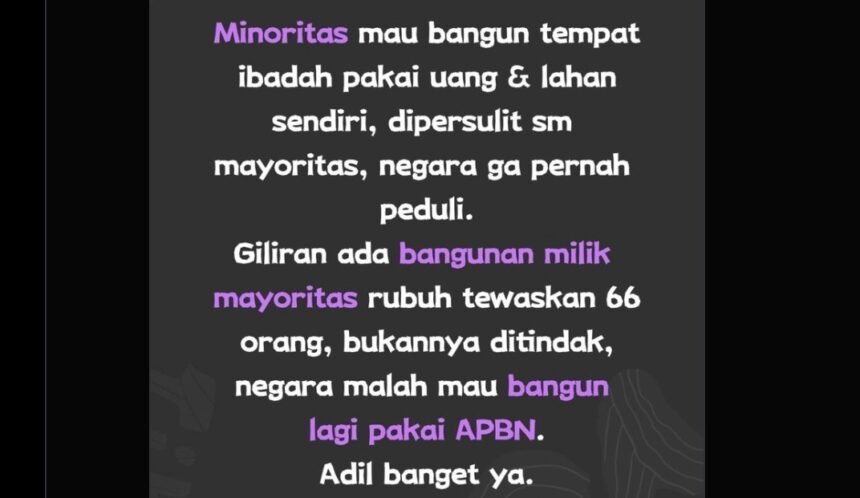 Keputusan Menteri PU bangun ulang Ponpes Al Khoziny pakai APBN disorot.