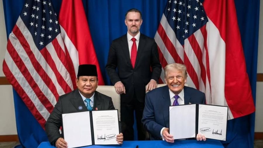 Presiden Prabowo Subianto dan Presiden AS Donald Trump resmi menandatangani tarif perdagangan resiprokal kedua negara, Kamis (19/2/2026).