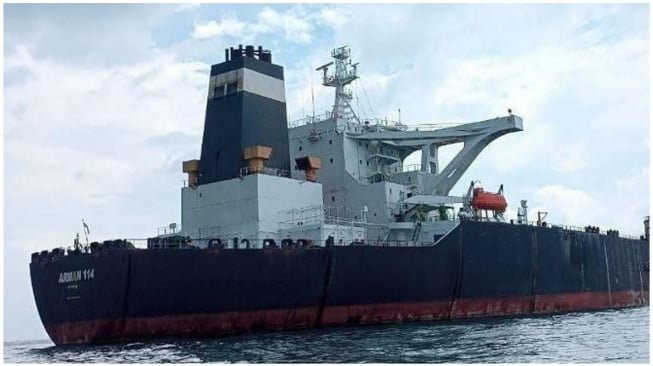 Kapal tanker Arman 114 milik Iran yang ditangkap dan kemudian dilelang oleh pemerintah Indonesia pada 2023 lalu.