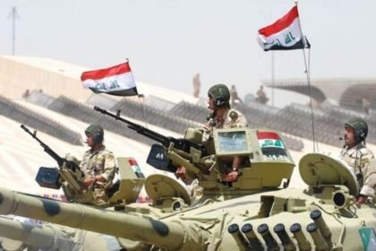 Ilustrasi pasukan militer Iran dengan alutsista mereka.