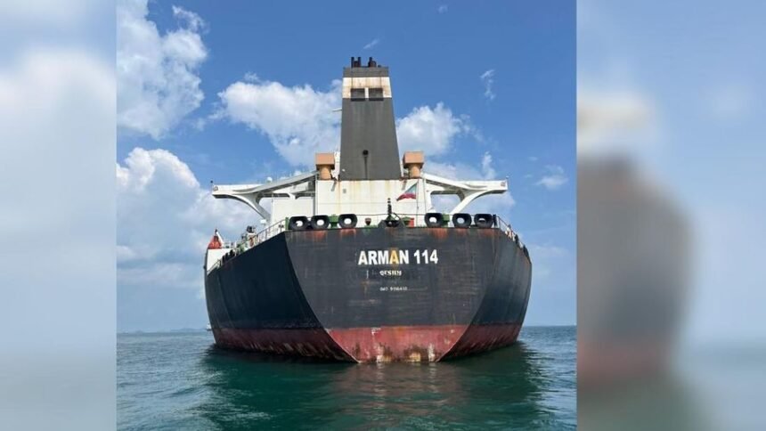 Kapal tanker Arman 114 milik Iran yang ditangkap dan kemudian dilelang oleh pemerintah Indonesia pada 2023 lalu.