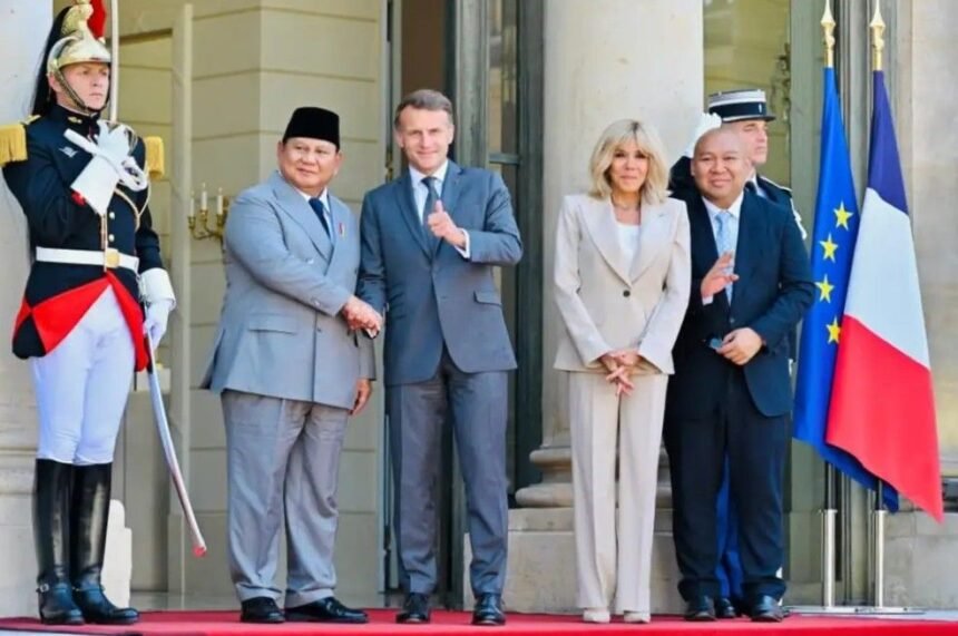 Presiden Republik Indonesia Prabowo Subianto saat Presiden Republik Prancis Emmanuel Macron di Istana Elysee, Paris, Prancis pada Kamis (28/5/2026) waktu setempat. (BPMI Sekretariat Presiden)